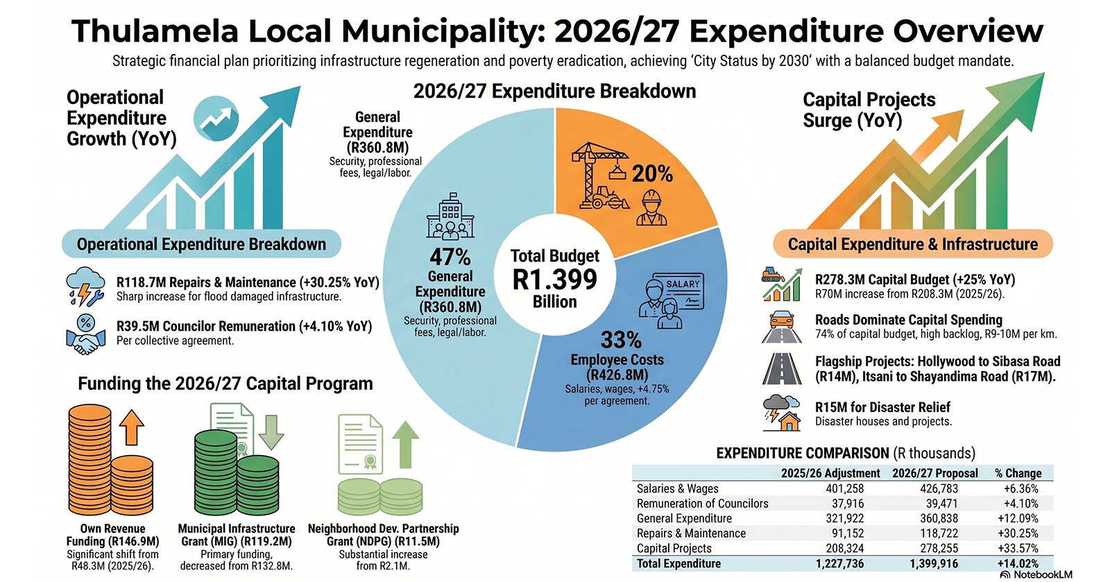 Thulamela tables a moderate budget, but plans to collect debt
