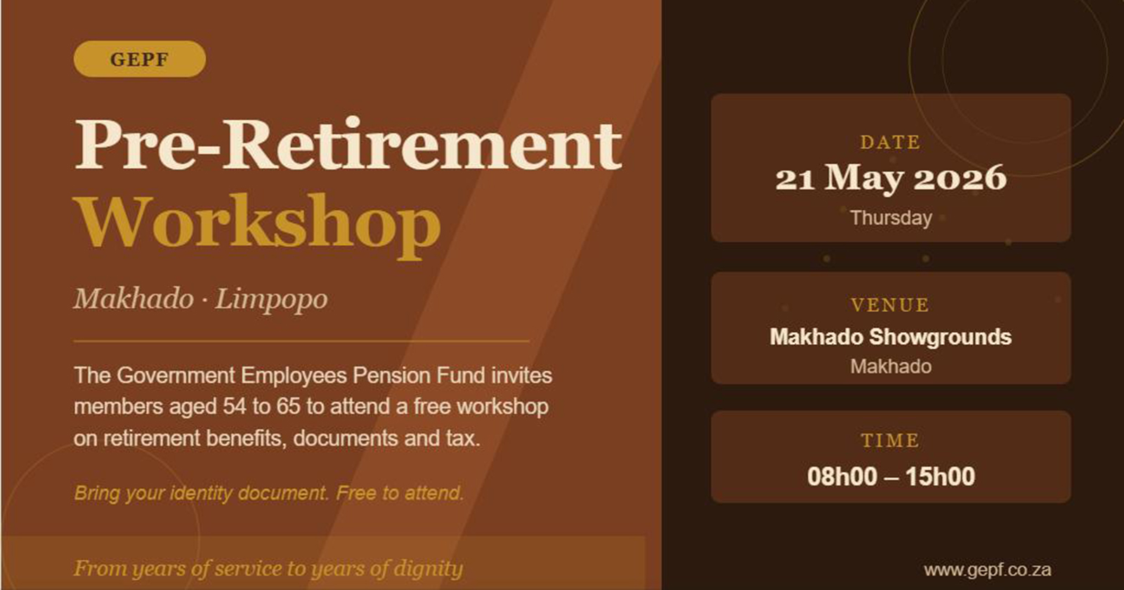 GEPF holds pre-retirement workshop at Makhado Showgrounds