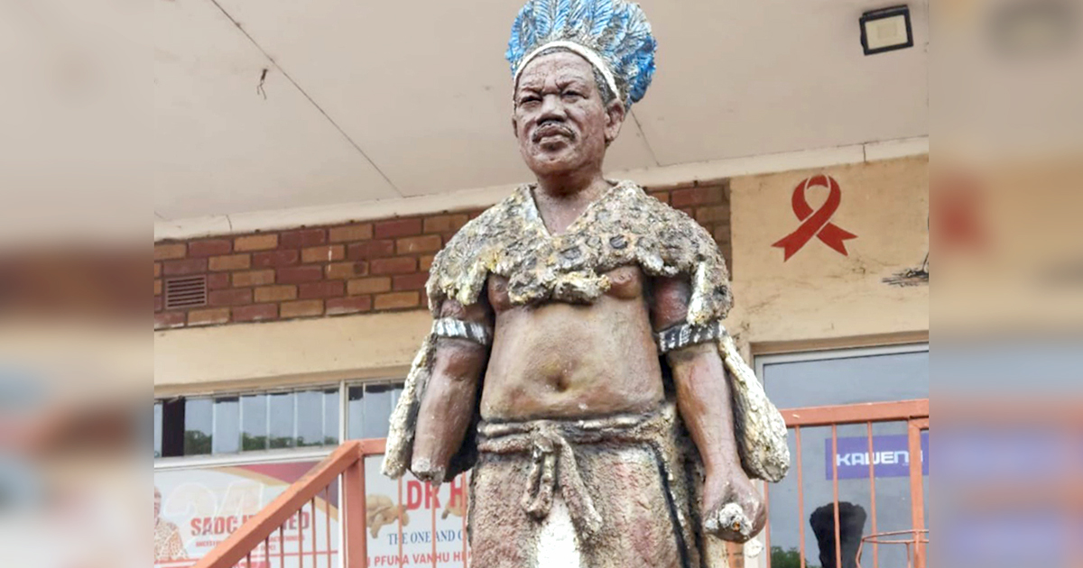Outrage as the statue of renowned healer Dr Hlati gets vandalized
