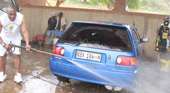 Washing cars for charity