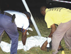 Young man crushed to death by police vehicle