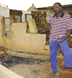 Huge damage after two huts were set on fire