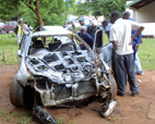 Lights out after car crashes into power box