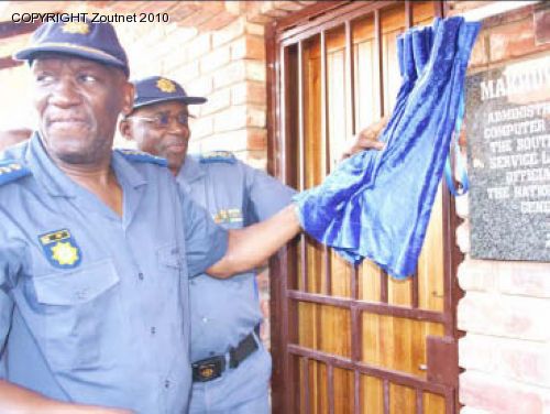 National police commissioner Cele opens administrative block.