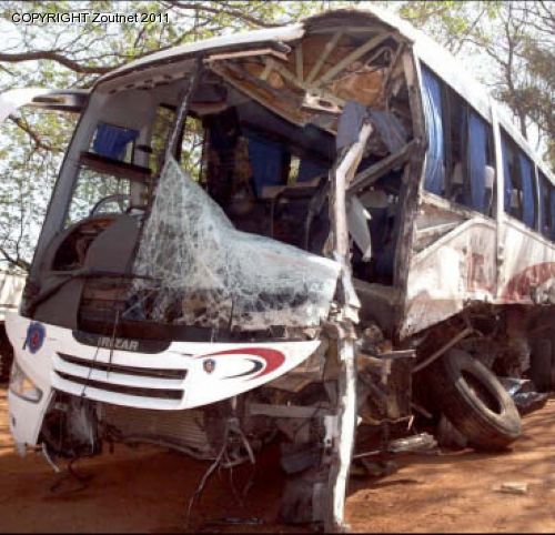Bus accident claims two lives