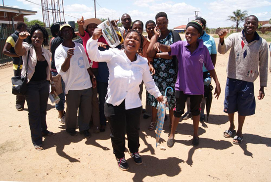 Angry community bay for the blood of five suspects