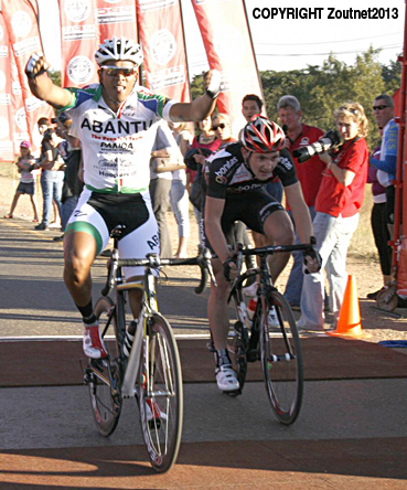 Hoffman wins by a mere second