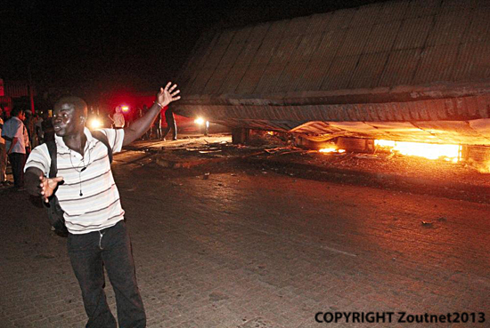 Mysterious fire destroys six shops