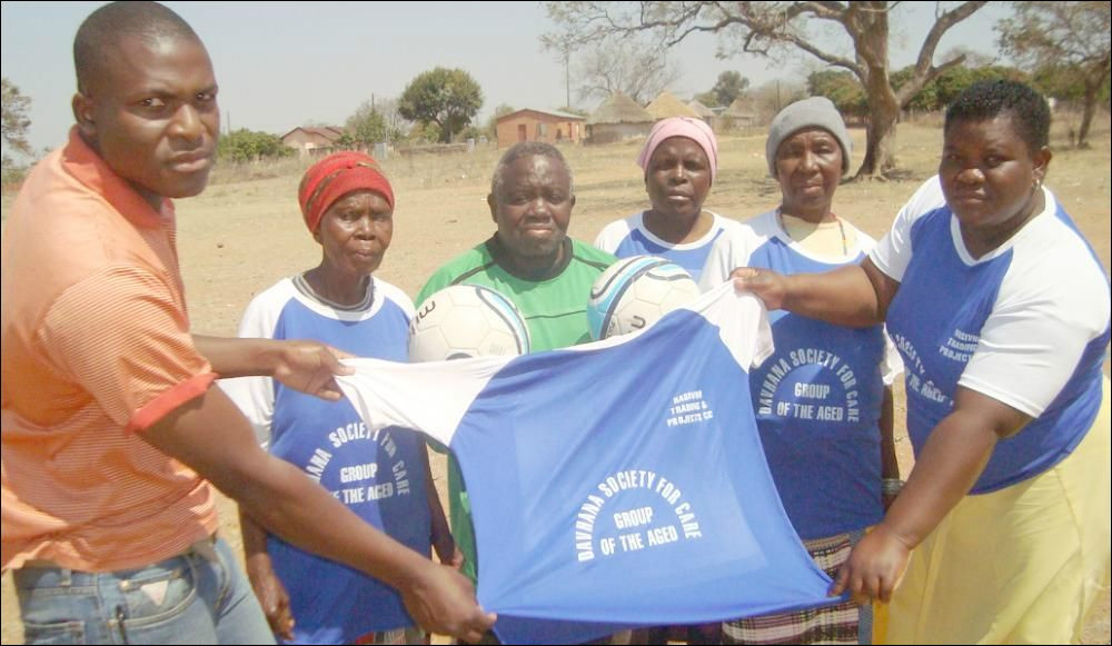 Soccer grannies happy to receive brand-new soccer kit