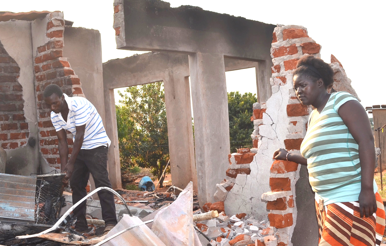 Shock as house burns to ashes