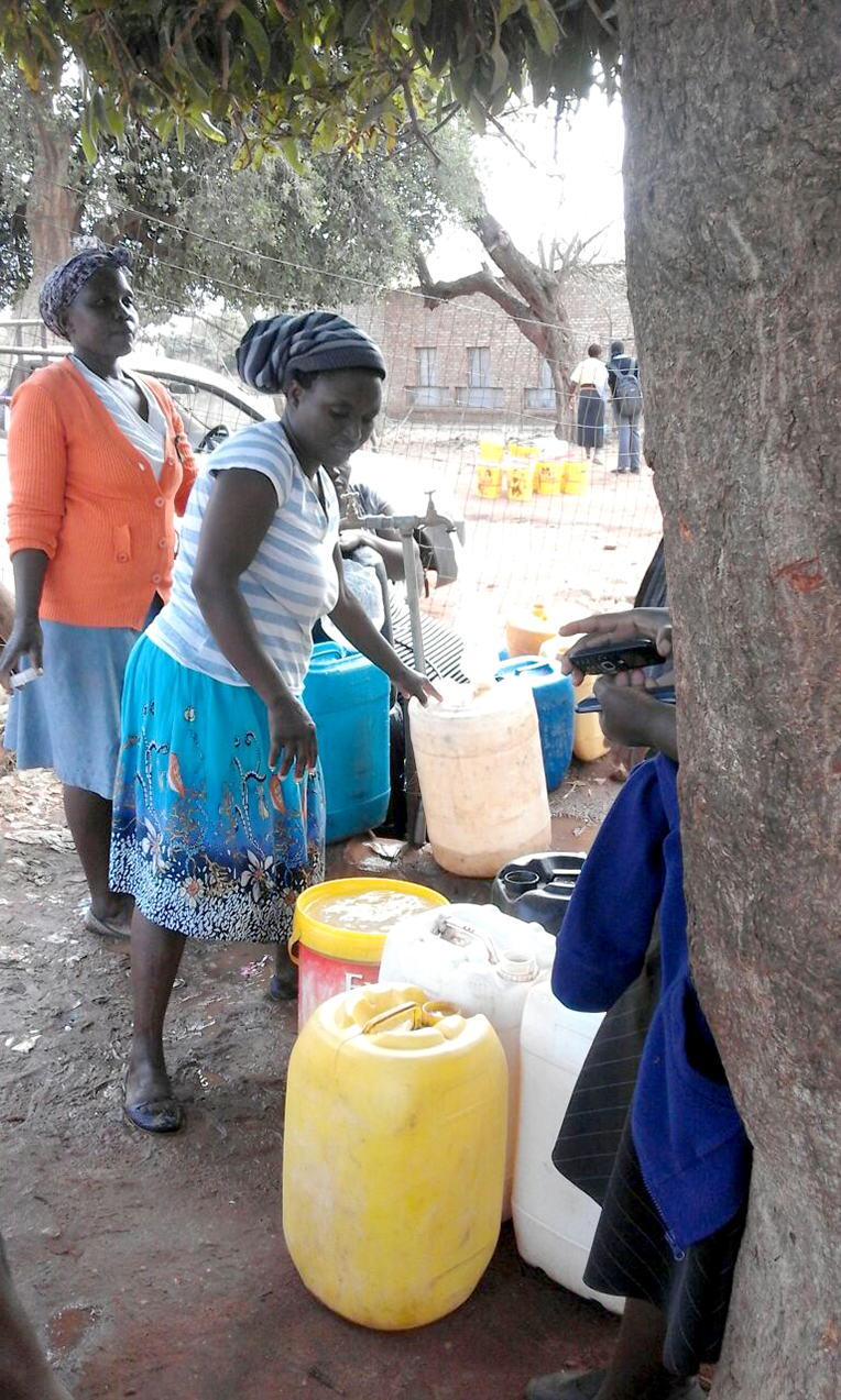 Community only receives water once a week