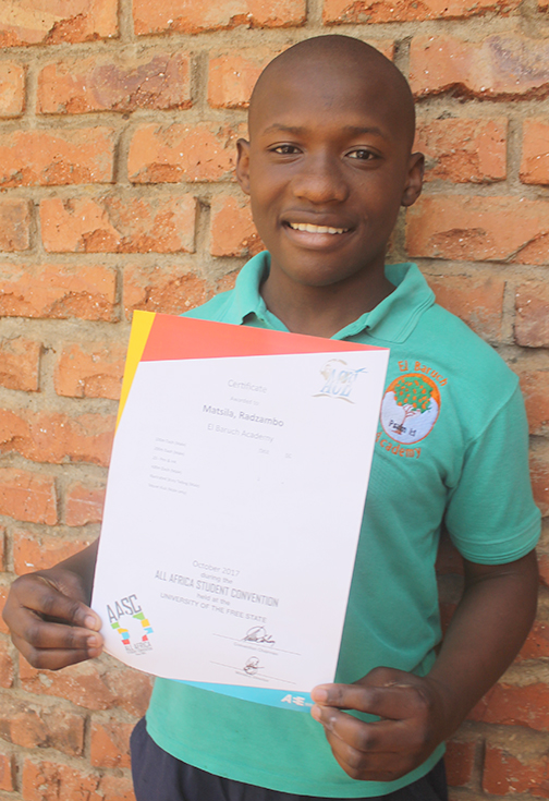 Radzambo to represent Africa in school competition