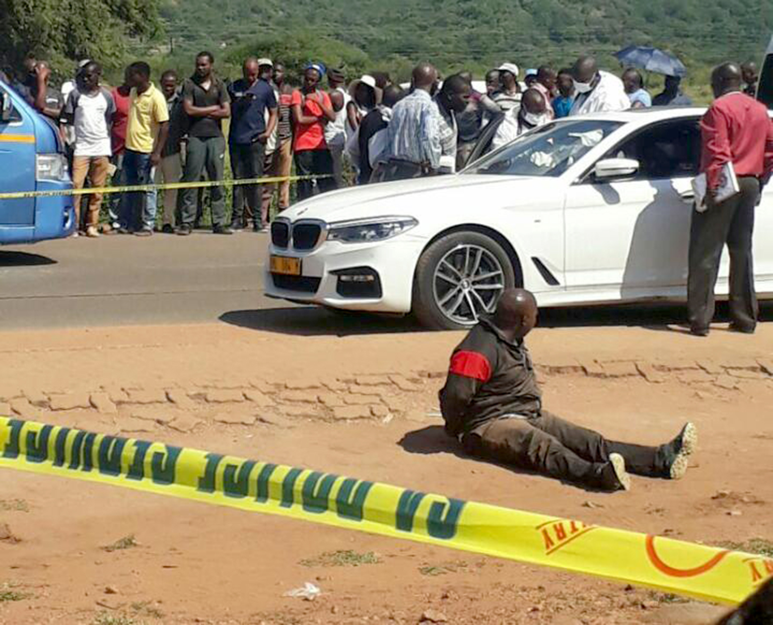 Military car found with robbers