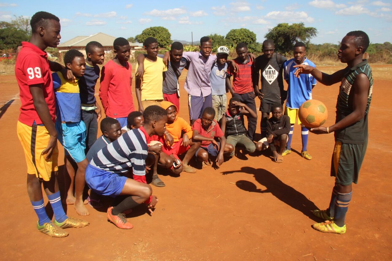 A game of soccer is their way out of boredom
