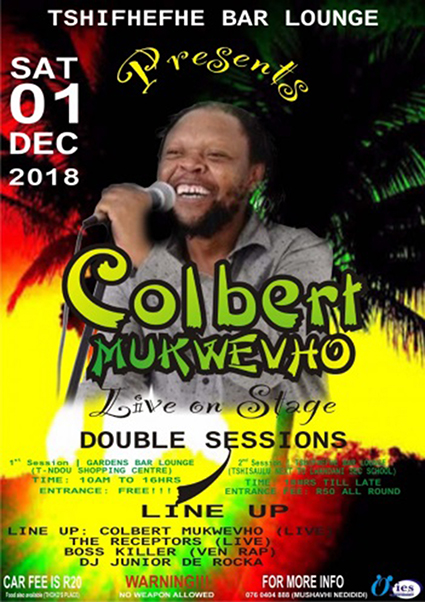 Gig to celebrate Colbert Mukwevho's achievements