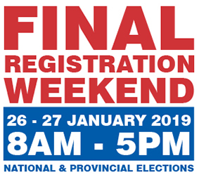 Final weekend to register for 2019 elections