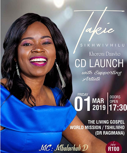 Takie Sikhwivhilu to launch her new CD