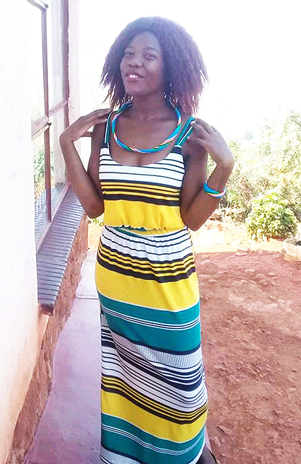 Unarine enjoys making beads