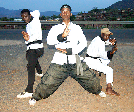 Kungfu master and his sempais bring karate to locals