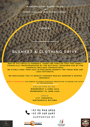 Rugby Club collects blankets for Madombidzha