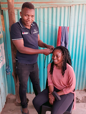 Ntanga finds his niche in hairdressing