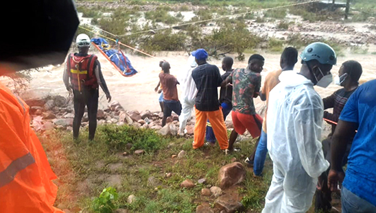 Sane village cut off by flood water