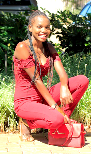 Koketso talks to people, using her writing skills