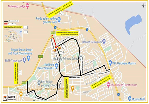 Road users warned of traffic deviation in Musina