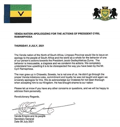 Royal family distances itself from tribalist attack on Pres Ramaphosa