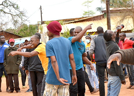 Peaceful march blocked by 'drunken hooligans'