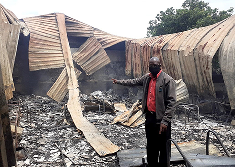 Explosion heard before school is destroyed by fire