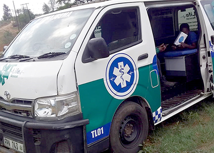Out-of-control ambulance crashes into bakkie and nearly kills woman