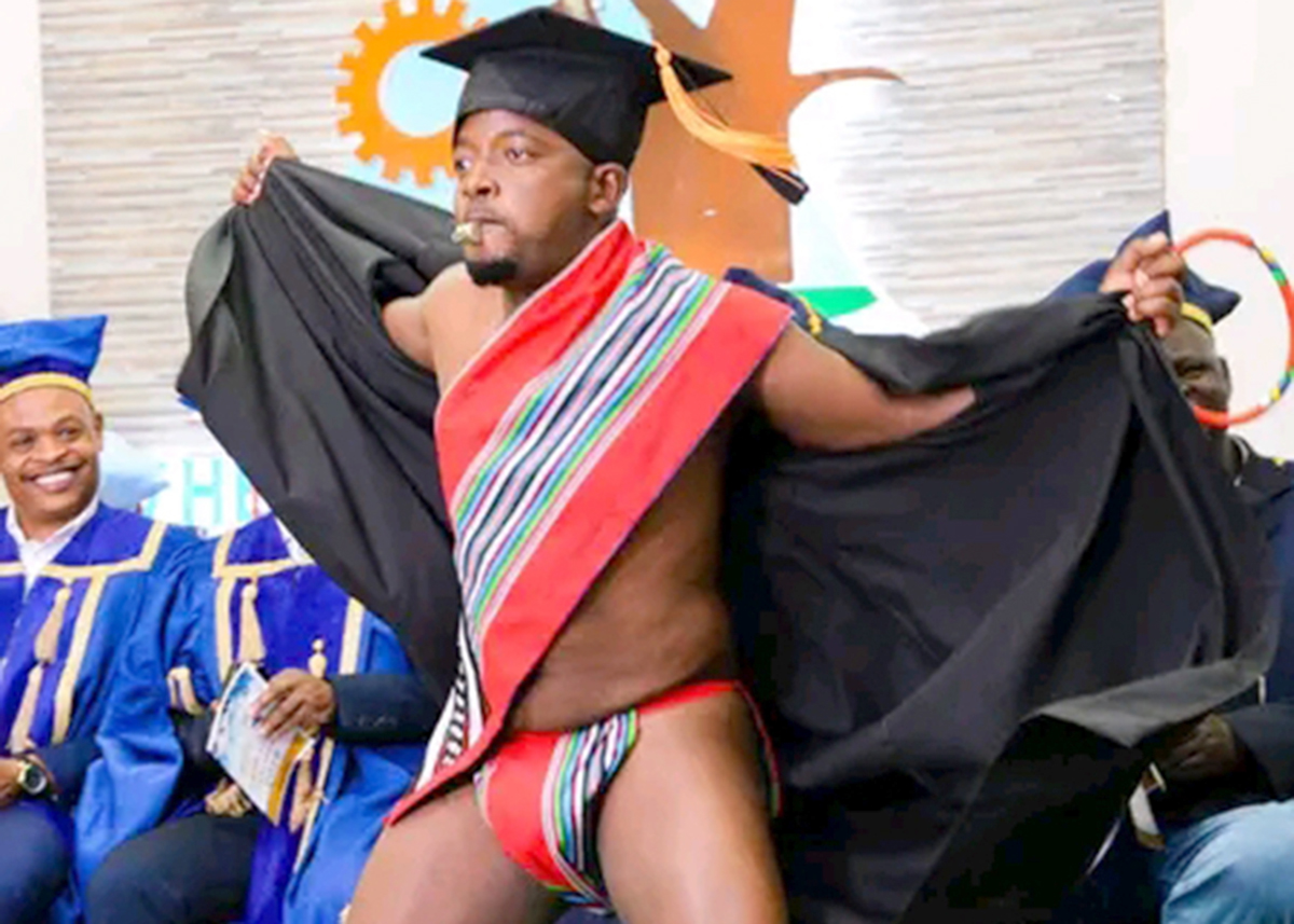 Mabada makes a bold statement at his graduation