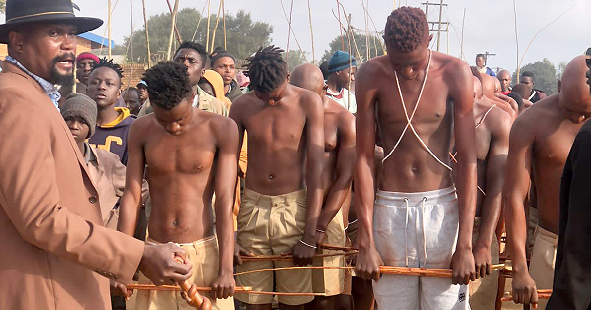 Thovhele Netshimbupfe leads the boys from the bush