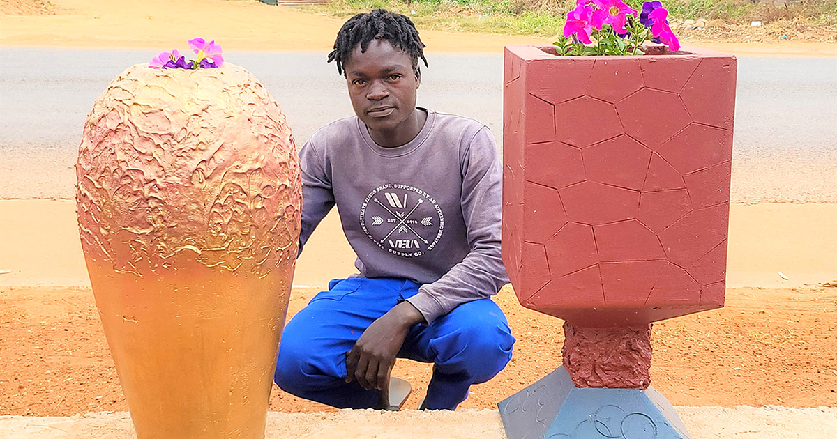 Maphiri inspires others with his beautiful flower pots