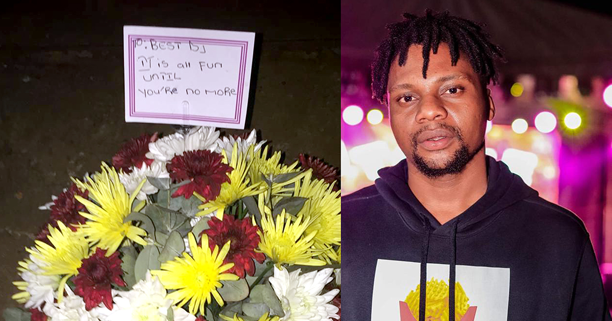 DJ-stone Tshianeo receives funeral bouquet with deadly message