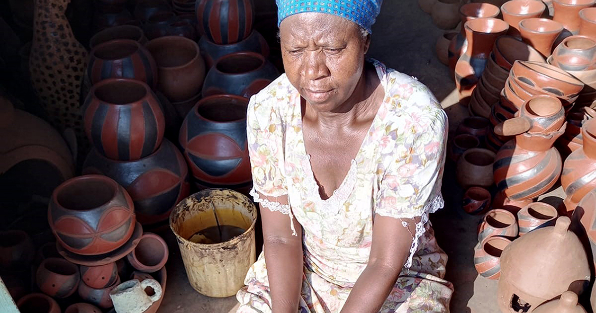 Khashane makes a good living with her clay pots
