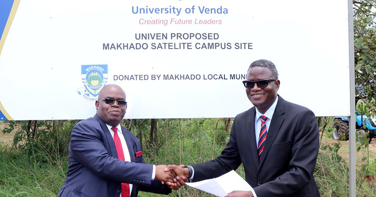Makhado hands over land for Univen's satellite campus