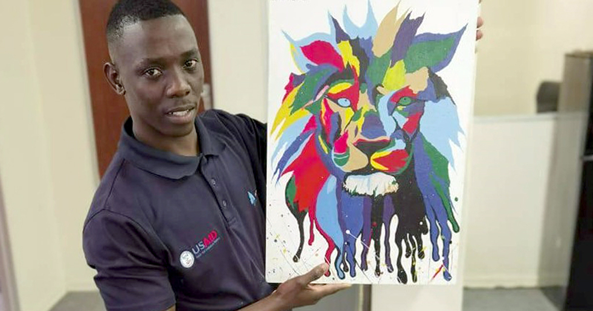 Awelani puts a personal touch to his art