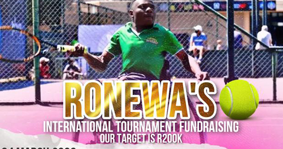 Fundraiser for Ronewa to help reach his dream