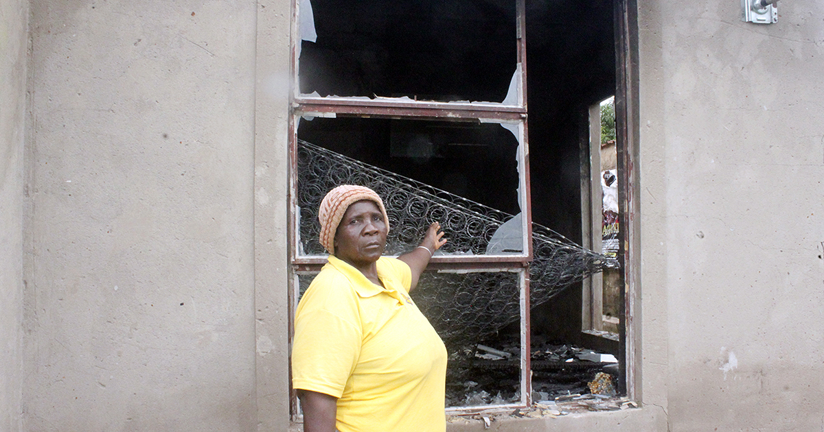 Gogo and grandchildren left destitute after their house burns down