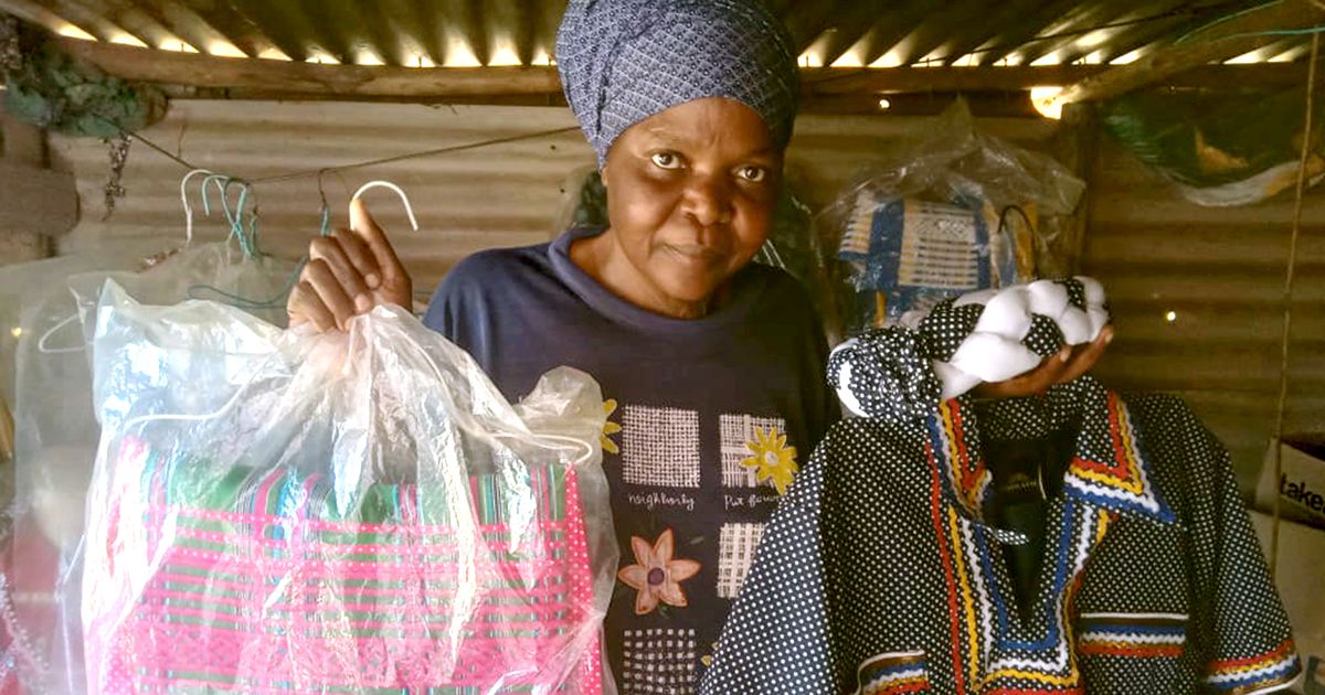 Machaba creates stunning traditional attire, and loves it