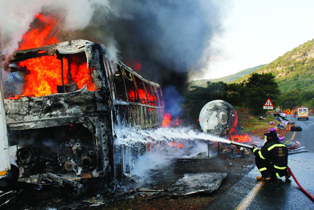 Mountain claims another bus