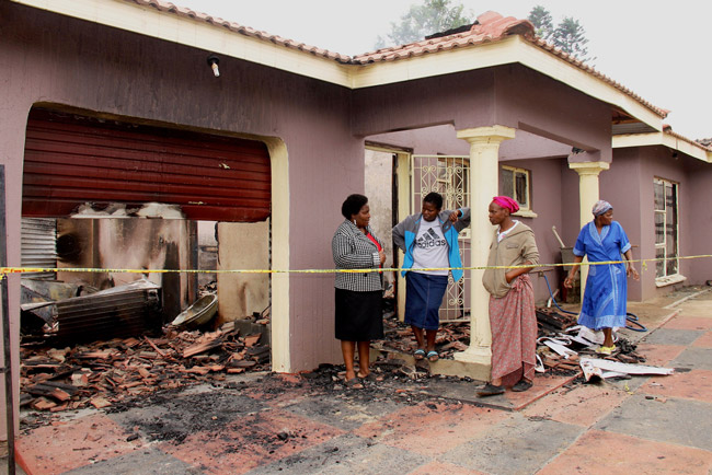 First an SMS and then house gets torched