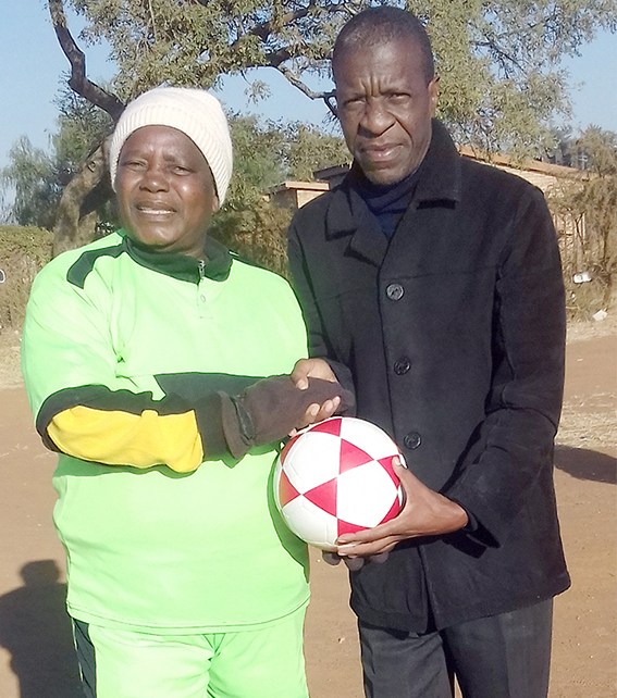 The elderly ladies play amazing football