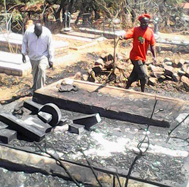 Vandals burn and destroy tombstones at Tshikwarani